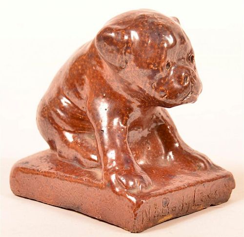 OHIO SEWER TILE PUPPY PAPERWEIGHT.Ohio