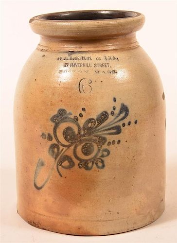 WALKER & CO. SIX QUART STONEWARE