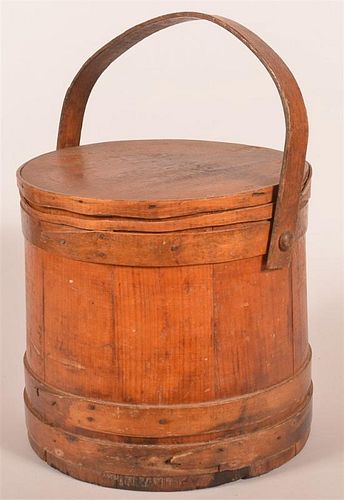 19TH C WODDEN SUGAR FIRKIN BUCKET 39c7b8