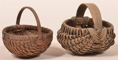 TWO MINIATURE BERRY BASKETS Two 39c7eb