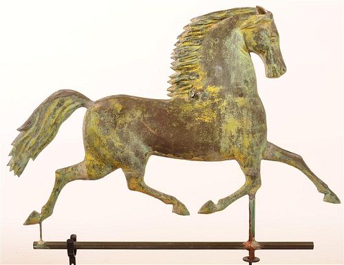 COPPER RUNNING HORSE WEATHERVANE.19th