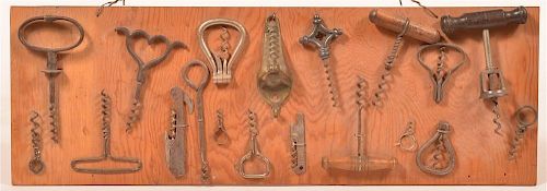 19 VARIOUS ANTIQUE CORK SCREWS.19