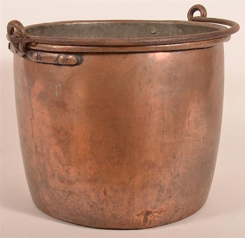 19TH C. DOVETAILED COPPER KETTLE