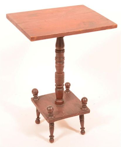 AMERICAN MIXED WOOD CANDLE STAND.American