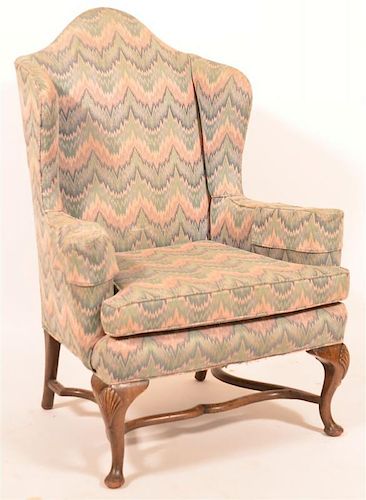 QUEEN ANNE STYLE FLAME STITCH ARMCHAIR Queen 39c868