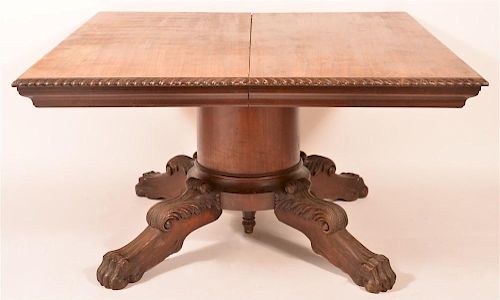 WALNUT PEDESTAL BASE EXTENDING DINING