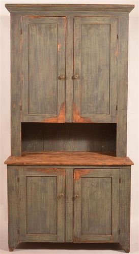 19TH C VA STEPBACK CUPBOARD W  39c8aa