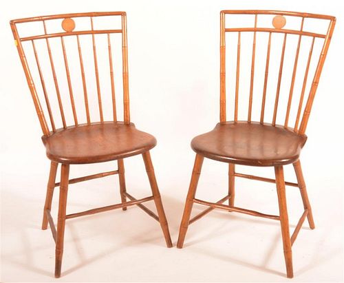 PAIR OF 19TH C BAMBOO TURNED WINDSOR 39c8d1