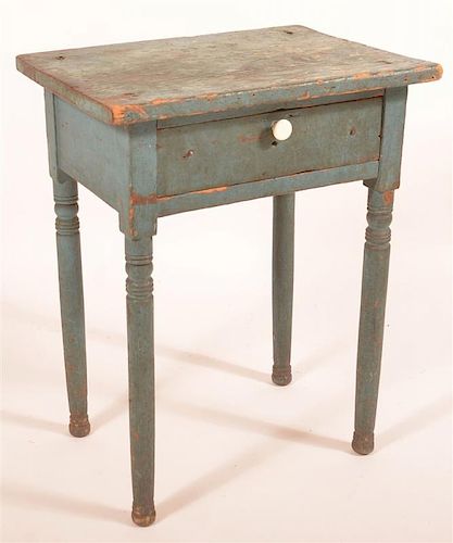 19TH C PA ONE DRAWER STAND BLUE 39c8d3