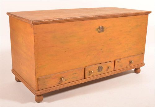 19TH C 3 DRAWER PAINT DECORATED 39c8e0