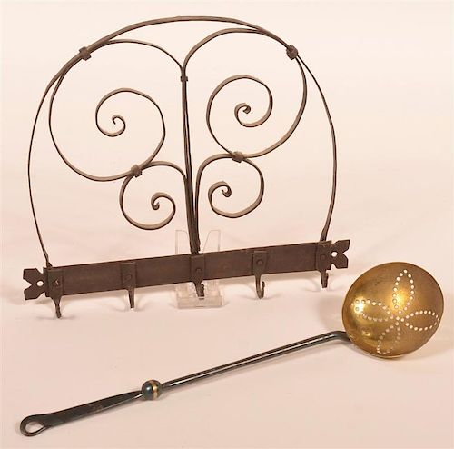 TWO REPRODUCTION WROUGHT IRON PIECES Two 39c919