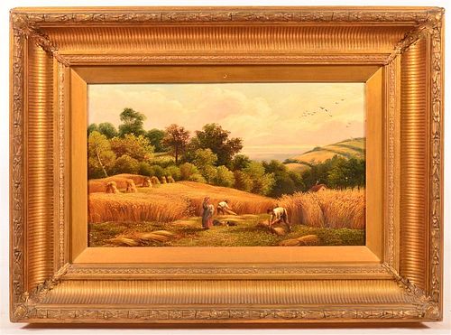 OIL ON CANVAS PAINTING OF A HARVEST 39c97e