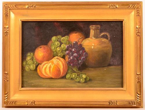 UNSIGNED OIL ON CANVAS FRUIT STILL 39c992
