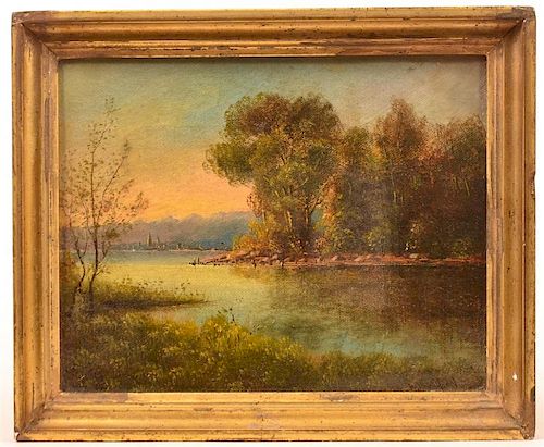 19TH CENTURY OIL ON CANVAS RIVER