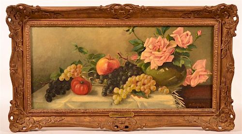 OIL ON CANVAS FRUIT AND FLORAL 39c991