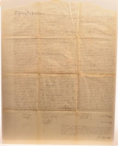 HAND WRITTEN INDENTURE DATED 1822.Hand