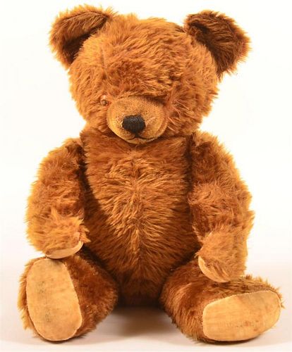 VINTAGE BROWN MOHAIR TEDDY BEAR.Vintage