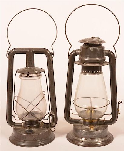 TWO VARIOUS RAILROAD LANTERNS.Two Various