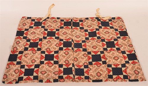 PAIR OF MID 19TH C. QUILTED PATCHWORK
