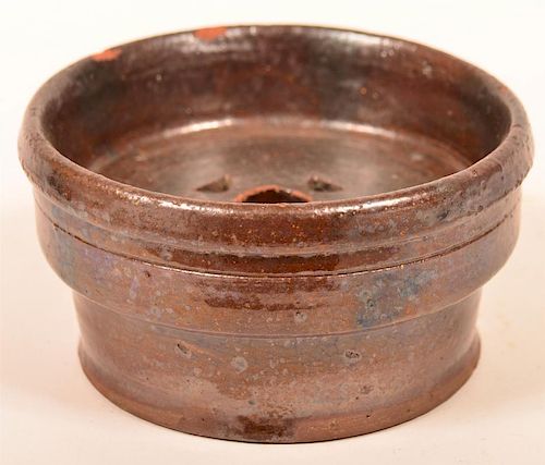 19TH CENTURY GLAZED REDWARE SOAP DISH.19th