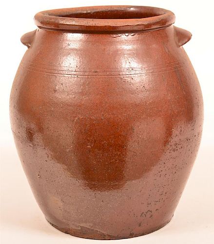 LARGE REDWARE POTTERY STORAGE CROCK Large 39ca50