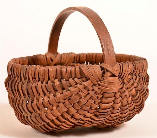 WOVEN OAK SPLINT EGG OR BERRY BASKET.Pennsylvania