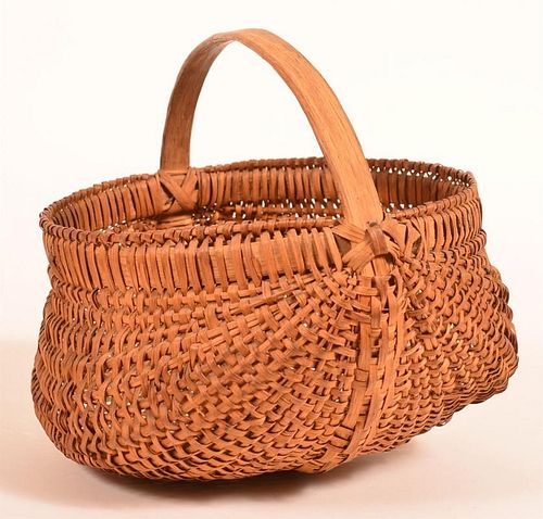 WOVEN OAK SPLINT ORSCH BACKE BASKET.Pennsylvania