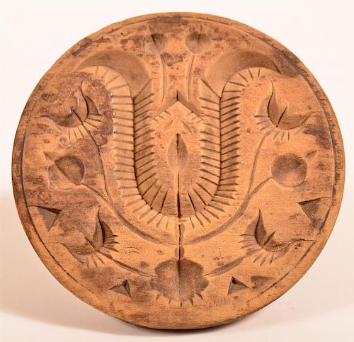 19TH CENTURY CARVED STYLIZED TULIP 39caa2