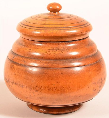 19TH CENTURY PEASWARE COVERED CANISTER 19th 39caaa