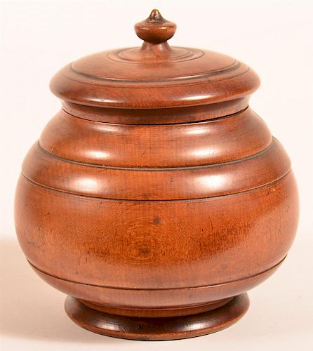 19TH CENTURY PEASWARE COVERED CANISTER.19th