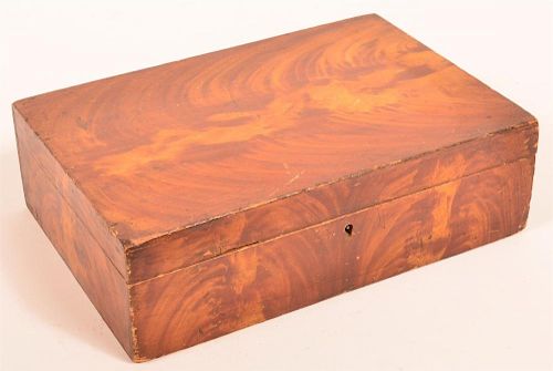 19TH CENTURY SOFTWOOD LOCK BOX 19th 39cacb