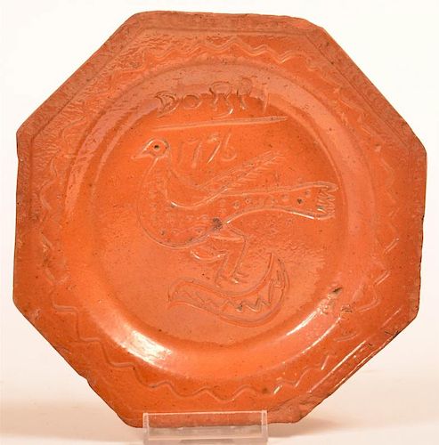 19TH CENTURY REDWARE SGRAFFITO