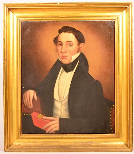 CANVAS PORTRAIT PAINTING OF A GENTLEMAN Unsigned 39cb17