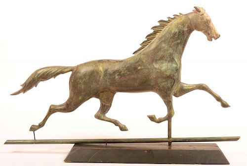 COPPER HORSE DIMENSIONAL WEATHER VANE.19th