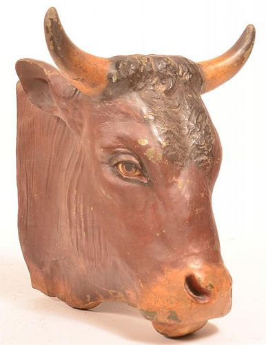 CAST ZINC BULL HEAD BUTCHER S TRADE 39cb33