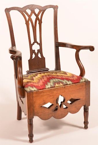 PA CHIPPENDALE WALNUT ARMCHAIR