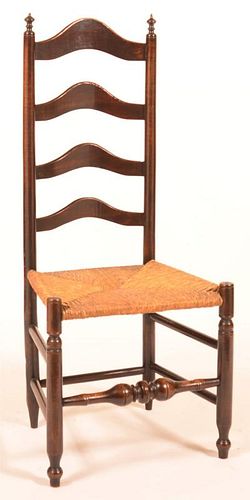 18TH CENTURY RUSH SEAT LADDER BACK 39cb7b