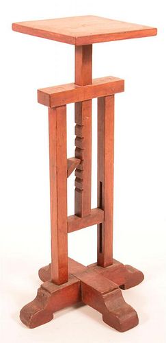 MIXED WOOD ADJUSTABLE CANDLE STAND.Mixed