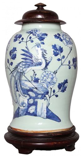 CHINESE PORCELAIN CELADON AND BLUE