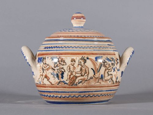 COVERED TUREEN, HAND DECORATED