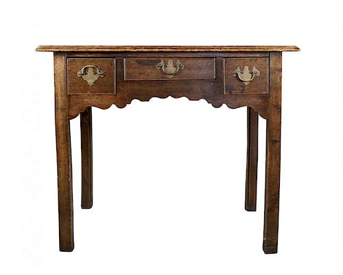 ENGLISH GEORGE III OAK LOWBOY,