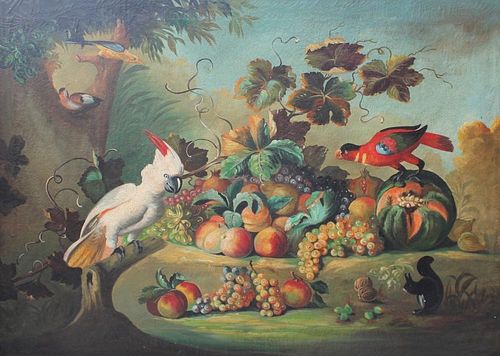 STILL LIFE WITH FRUIT AND BIRDS  39ccca