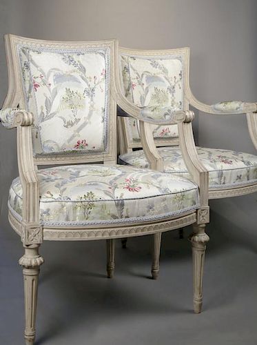 PAIR OF LOUIS XVI GREY PAINTED 39cce2