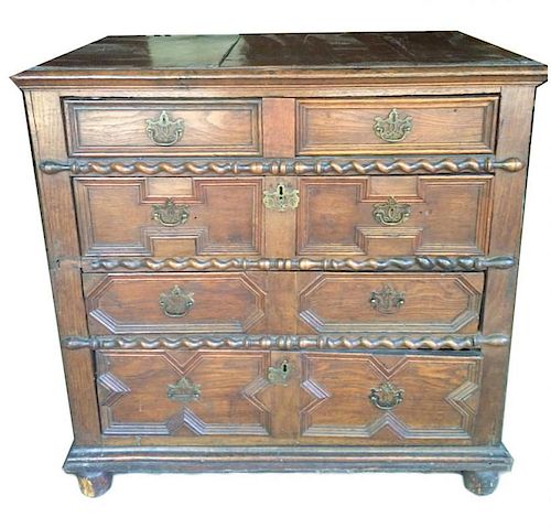 17TH CENTURY JACOBEAN STYLE CHEST,