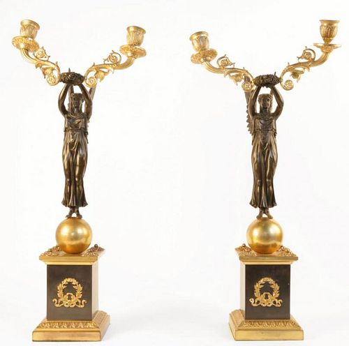 PAIR EARLY19TH CENTURY EMPIRE BRONZE 39ccf1