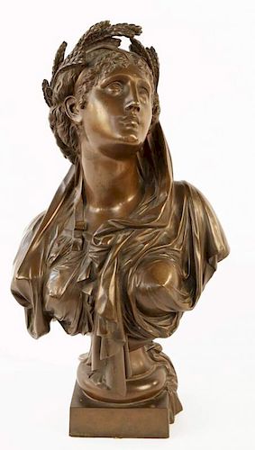 BRONZE BUST OF CERES, GODDESS OF