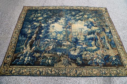 A FLEMISH VERDURE TAPESTRY-17THC.Woven