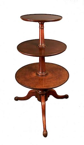 ENGLISH GEORGE III MAHOGANY DUMBWAITERThree 39cd9c