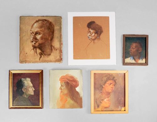 LOT OF SEVEN PORTRAITS BY HERBERT STEINBERG