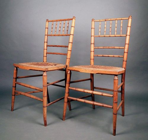 PAIR FAUX BAMBOO BALLROOM CHAIRS,